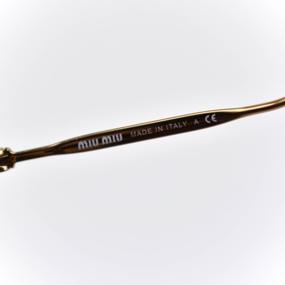 MIU MIU Gold Metal & Logo Gradient Sunglasses (q) - Picture 7 of 8